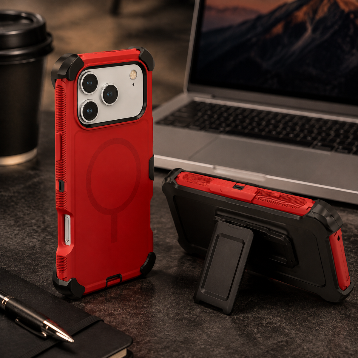 Premium iPhone Case Rugged Defender Protective Cover Shockproof Armor Dual Layer Belt Clip Full Port Protection Heavy Duty Durable Slim Grip Design