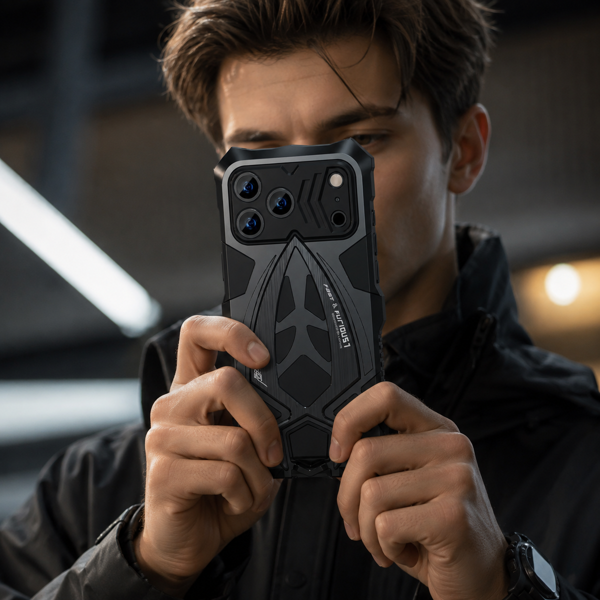 Premium iPhone Case Rugged Metal Armor Shockproof Protective Cover Reinforced Corners Anti Scratch Dustproof Full Edge Protection Anti Slip Heavy Duty