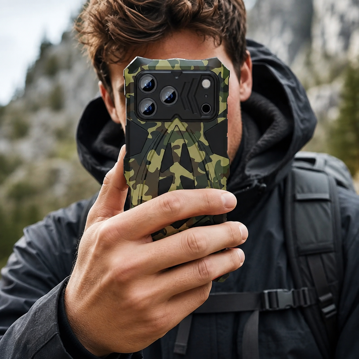 Premium iPhone Case Rugged Metal Armor Shockproof Protective Cover Reinforced Corners Anti Scratch Dustproof Full Edge Protection Anti Slip Heavy Duty
