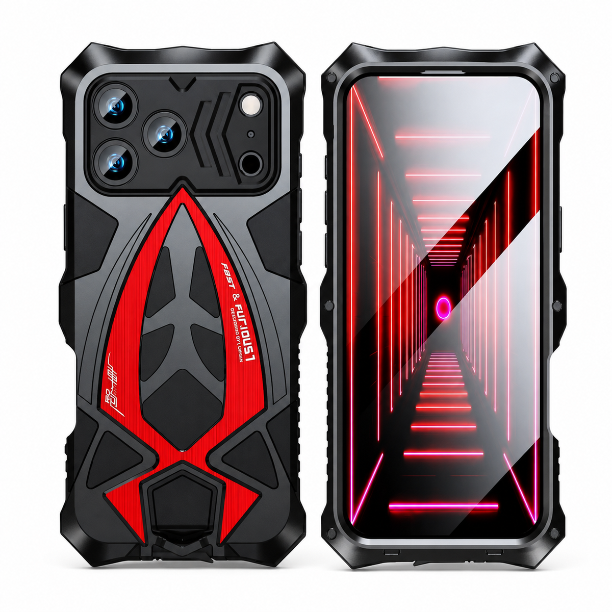 Premium iPhone Case Rugged Metal Armor Shockproof Protective Cover Reinforced Corners Anti Scratch Dustproof Full Edge Protection Anti Slip Heavy Duty