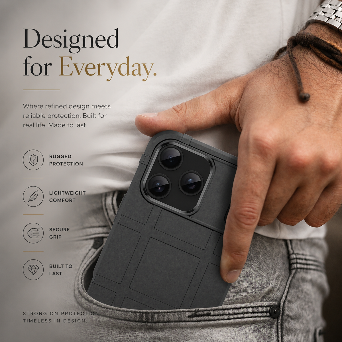 Premium iPhone Case Rugged Shield Military Grade Shockproof Drop Protection Reinforced Bumper Heavy Duty Anti Scratch Non Slip Tough Protective Cover Case