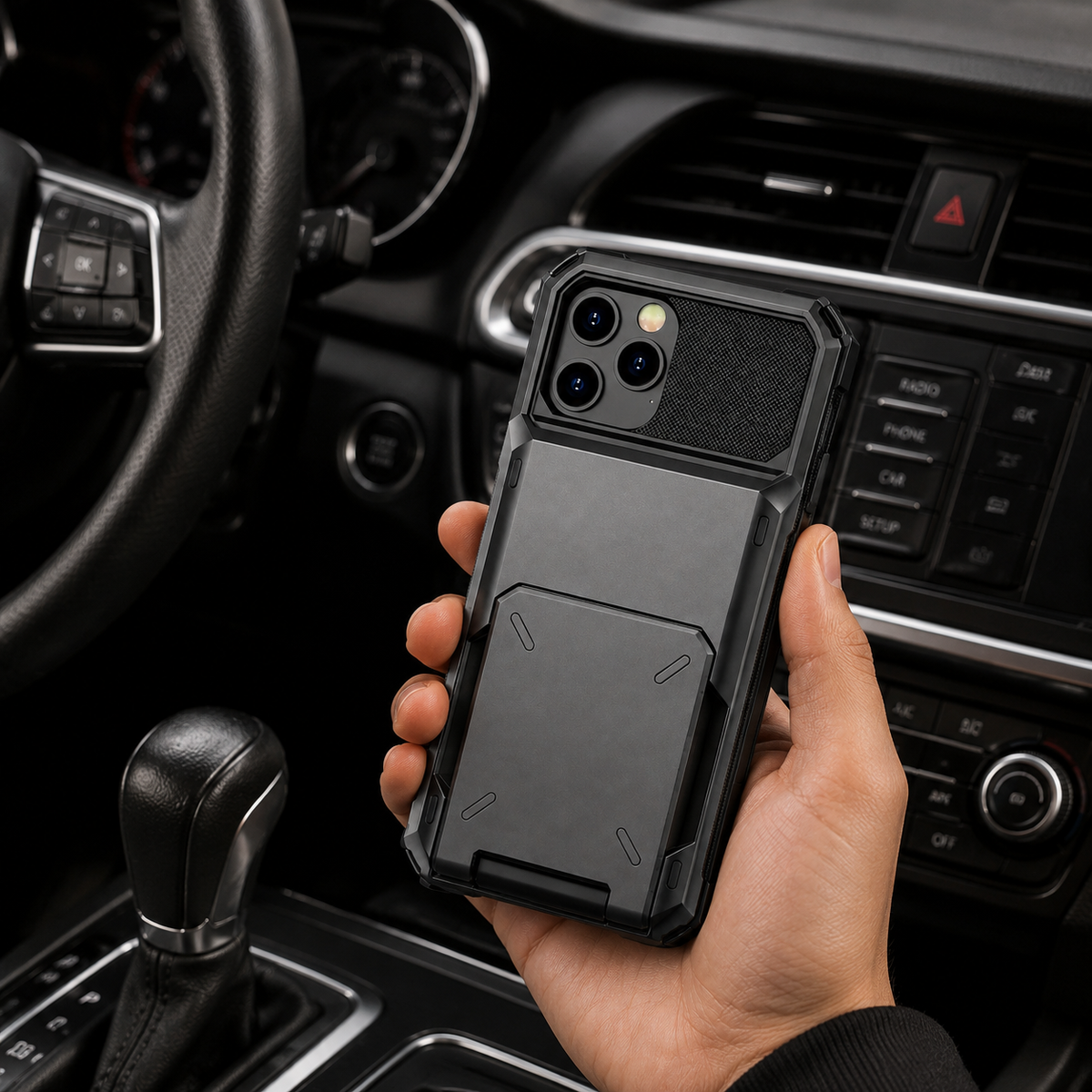 Premium iPhone Case Rugged Wallet Card Holder Magnetic Ring Kickstand Shockproof Protective Cover TPU Armor Anti Scratch Non Slip Reinforced Full Coverage