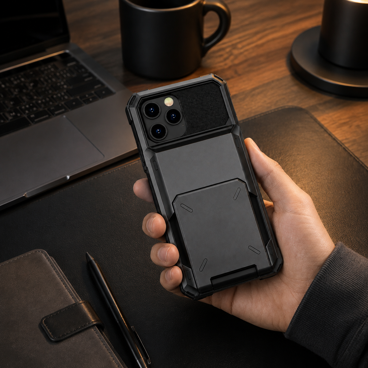 Premium iPhone Case Rugged Wallet Card Holder Magnetic Ring Kickstand Shockproof Protective Cover TPU Armor Anti Scratch Non Slip Reinforced Full Coverage