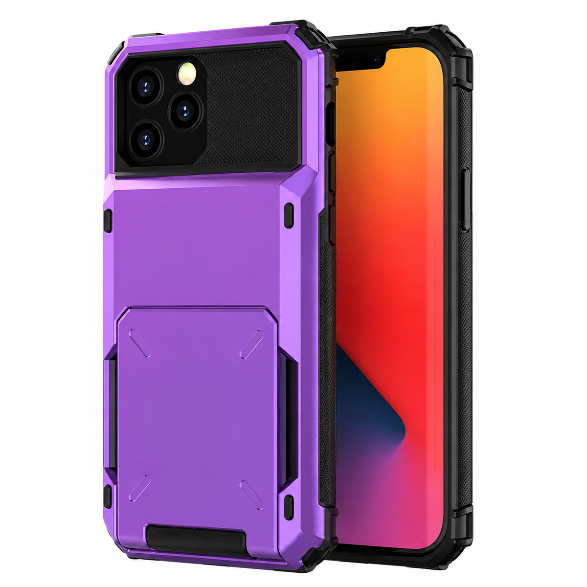 Premium iPhone Case Rugged Wallet Card Holder Magnetic Ring Kickstand Shockproof Protective Cover TPU Armor Anti Scratch Non Slip Reinforced Full Coverage