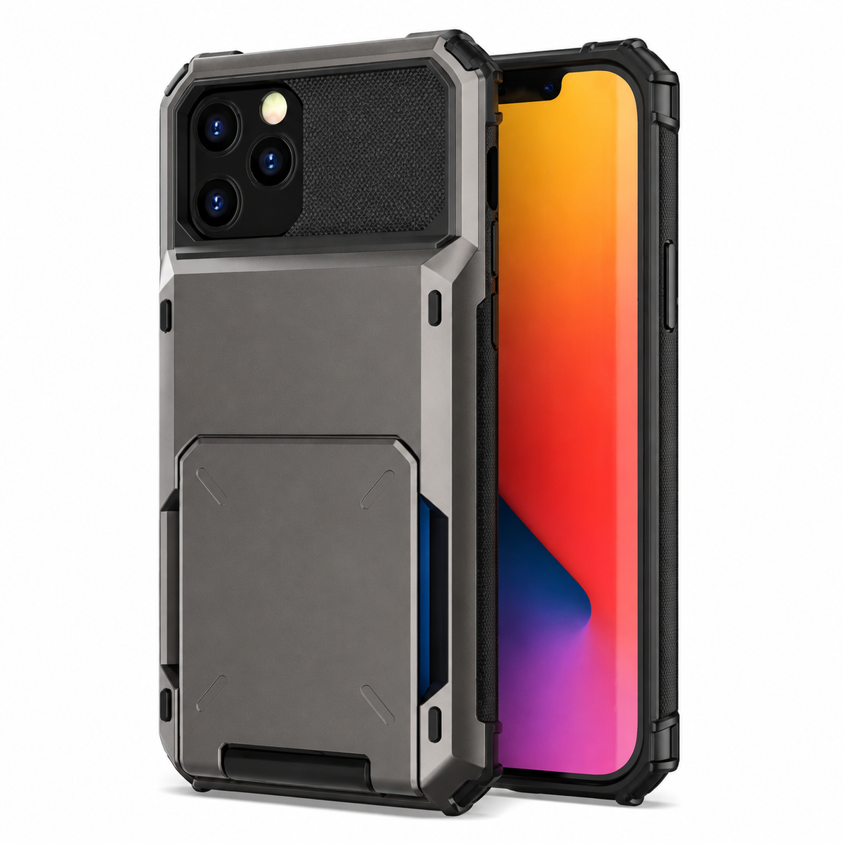 Premium iPhone Case Rugged Wallet Card Holder Magnetic Ring Kickstand Shockproof Protective Cover TPU Armor Anti Scratch Non Slip Reinforced Full Coverage