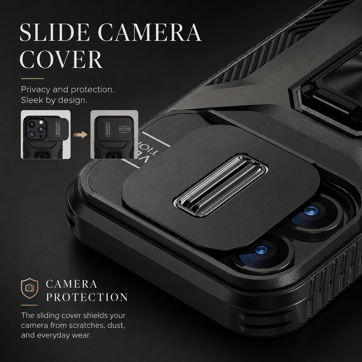 Premium iPhone Case Shockproof Rugged Protective Cover Camera Lens Protection Rotary Kickstand Anti Slip Matte Anti Scratch Reinforced Full Coverage