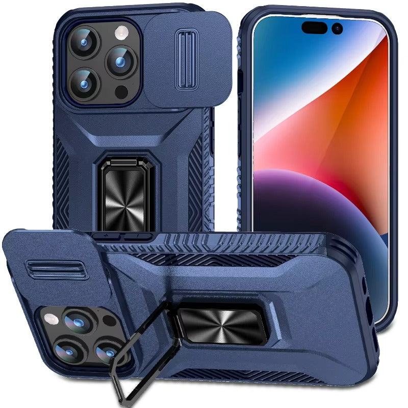 Premium iPhone Case Shockproof Rugged Protective Cover Camera Lens Protection Rotary Kickstand Anti Slip Matte Anti Scratch Reinforced Full Coverage