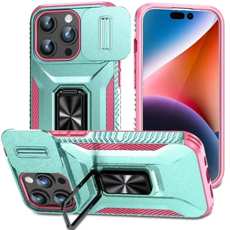 Premium iPhone Case Shockproof Rugged Protective Cover Camera Lens Protection Rotary Kickstand Anti Slip Matte Anti Scratch Reinforced Full Coverage