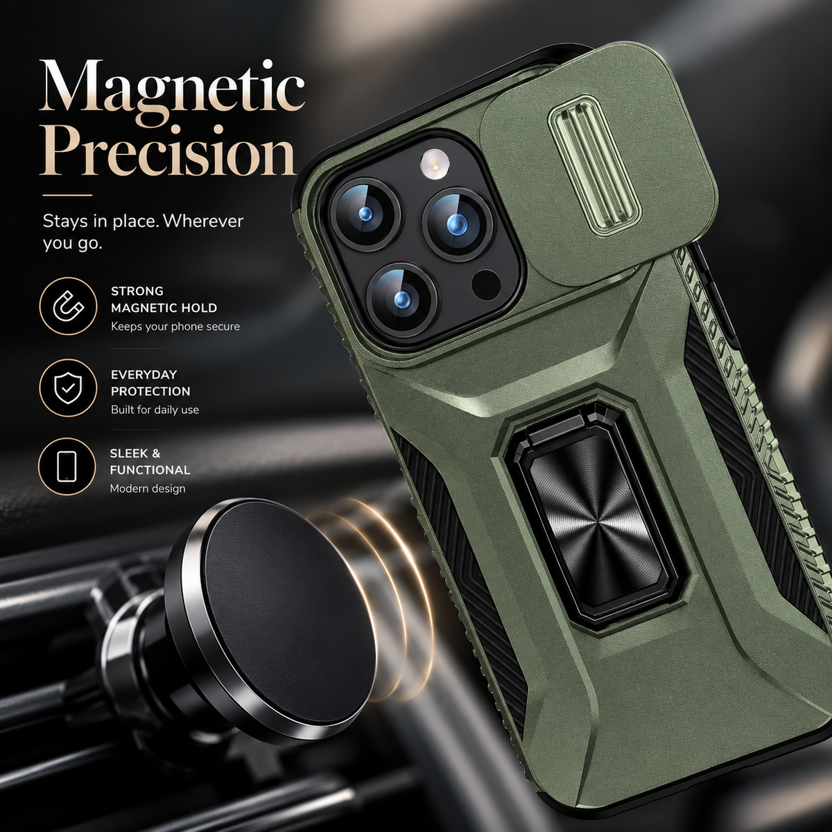 Premium iPhone Case Shockproof Rugged Protective Cover Camera Lens Protection Rotary Kickstand Anti Slip Matte Anti Scratch Reinforced Full Coverage