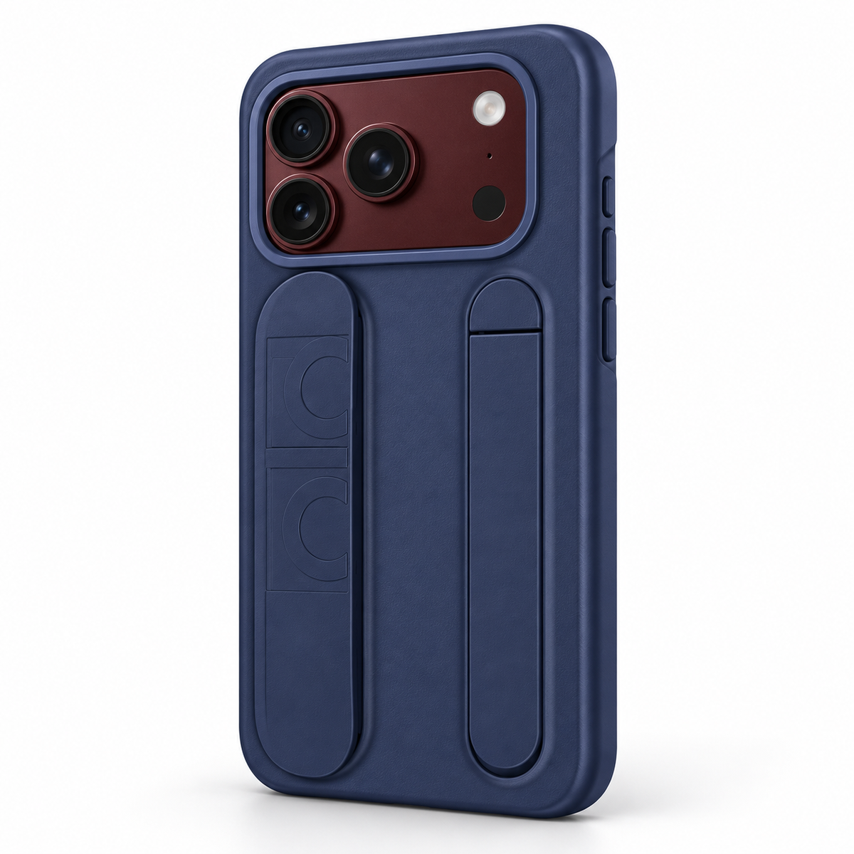 Premium iPhone Case Silicone Palm Strap Hinge Protection HD Screen Protector Shockproof PC TPU Slim Lightweight Foldable Protective Flip Cover Case