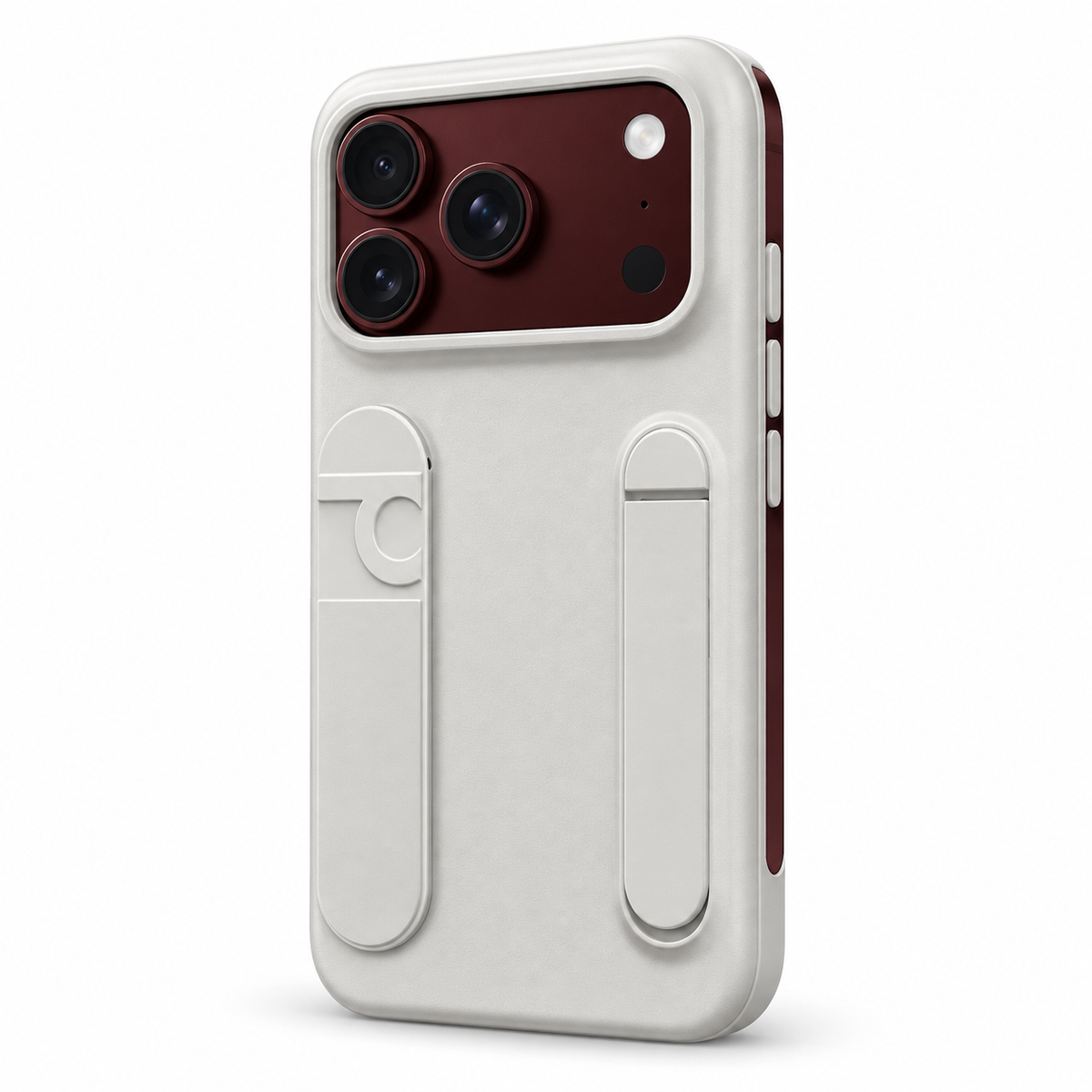 Premium iPhone Case Silicone Palm Strap Wristband Hinge Protection HD Screen Protector Shockproof PC TPU Slim Lightweight Foldable Protective Flip Cover