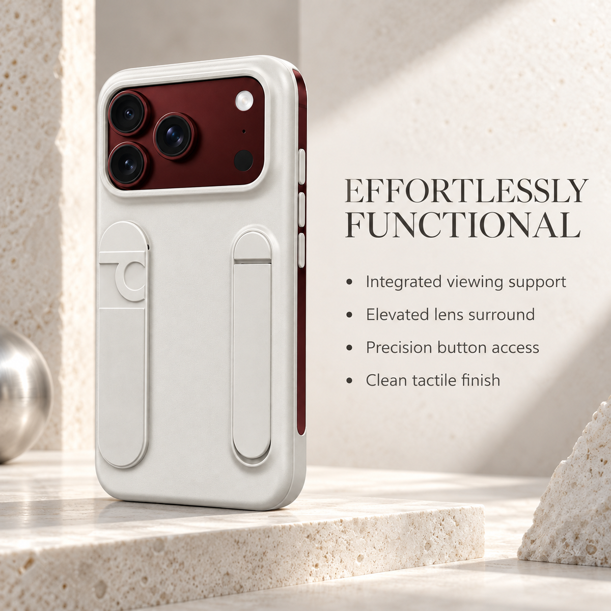 Premium iPhone Case Silicone Palm Strap Wristband Hinge Protection HD Screen Protector Shockproof PC TPU Slim Lightweight Foldable Protective Flip Cover