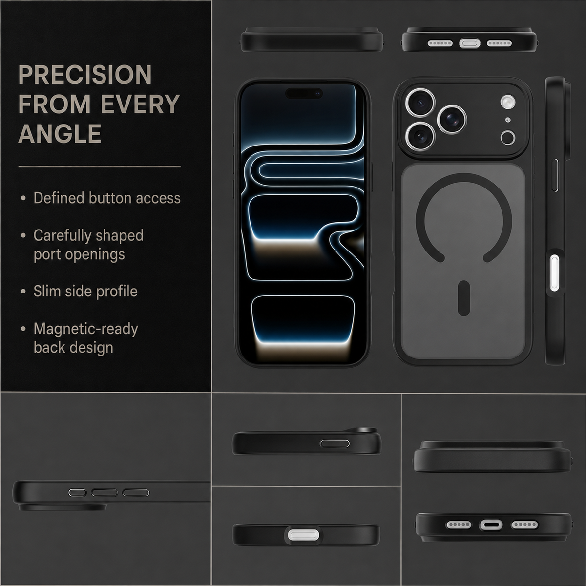 Premium iPhone Case Silicone Shockproof Wireless Charging Anti Fingerprint Anti Scratch Dustproof Non Slip Slim Soft Protective Bumper Phone Cover Case Design