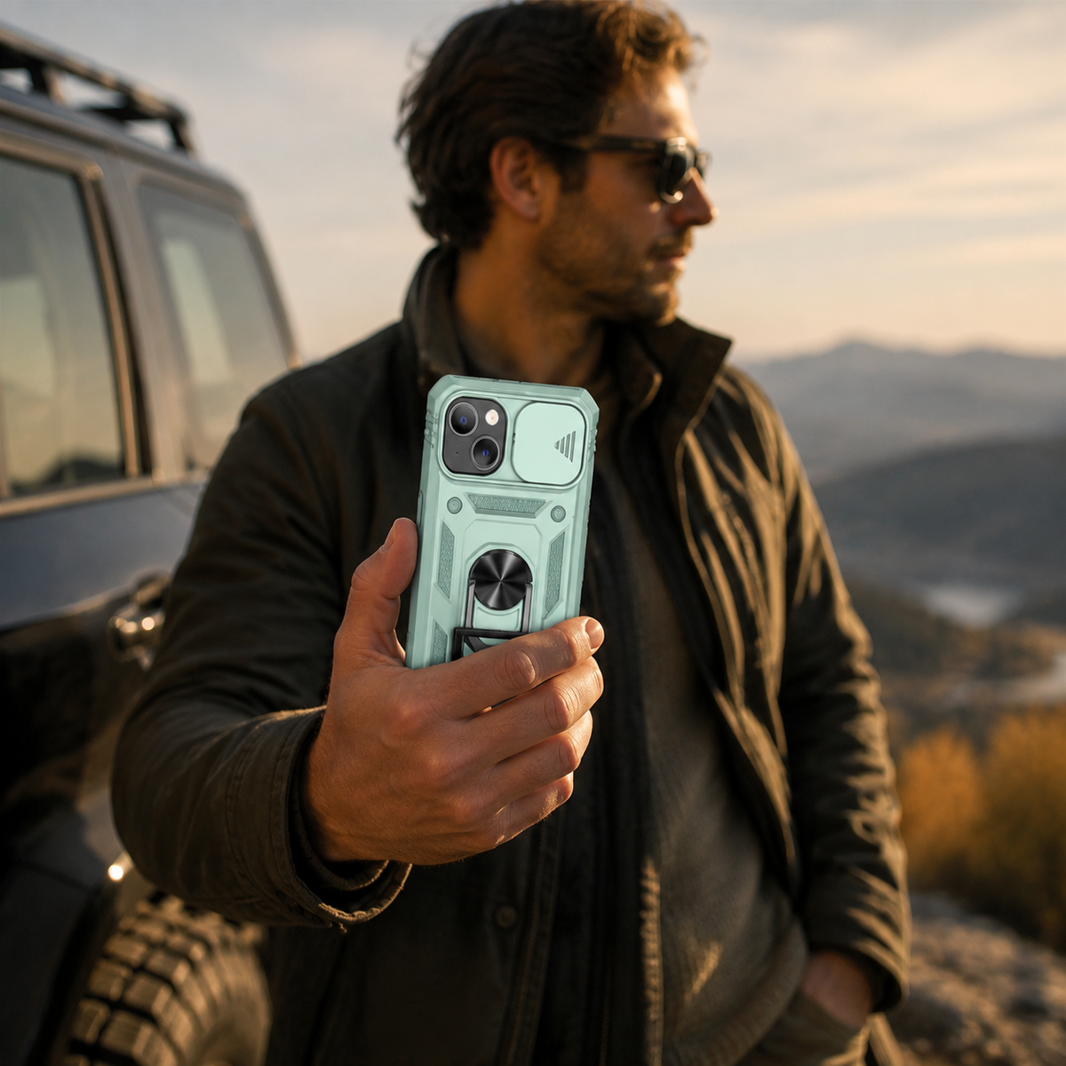 Premium iPhone Case Slide Camera Lens Protector Magnetic Ring Holder Heavy Duty Shockproof Kickstand Anti Scratch Non Slip Rugged Bumper Cover