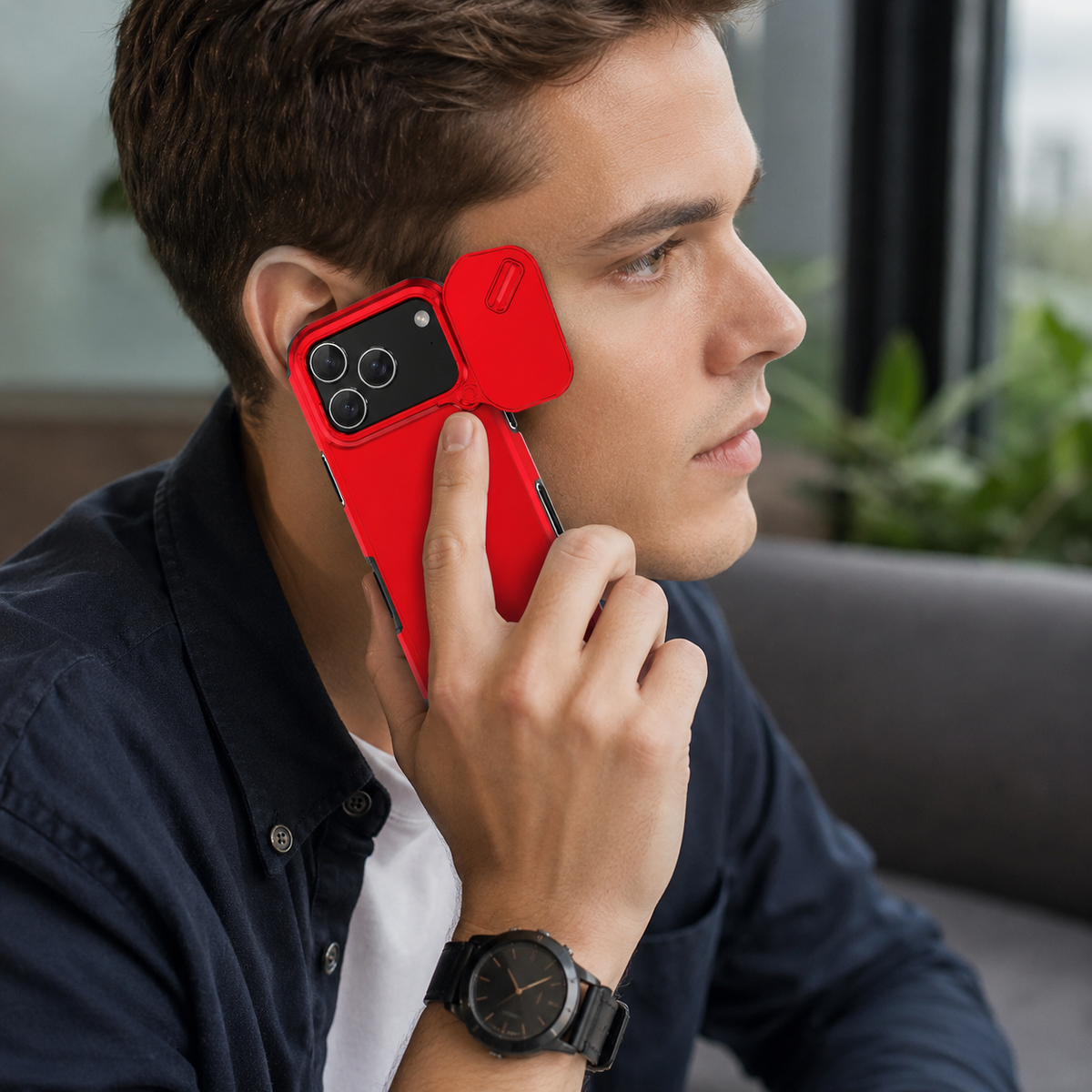 Premium iPhone Case Sliding Camera Lens Protection Shockproof Protective Cover PC TPU Anti Collision Reinforced Corners Anti Scratch Slim Full Coverage