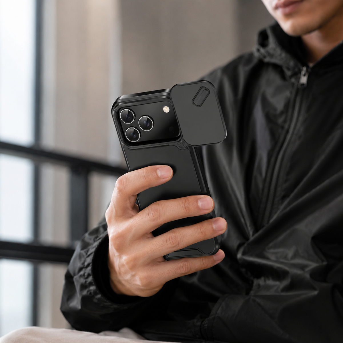 Premium iPhone Case Sliding Camera Lens Protection Shockproof Protective Cover PC TPU Anti Collision Reinforced Corners Anti Scratch Slim Full Coverage