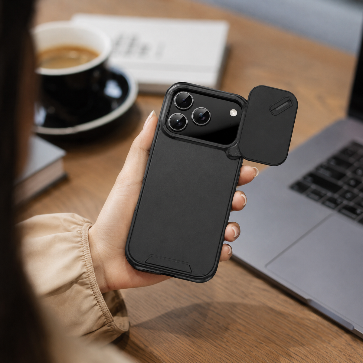 Premium iPhone Case Sliding Camera Lens Protection Shockproof Protective Cover PC TPU Anti Collision Reinforced Corners Anti Scratch Slim Full Coverage