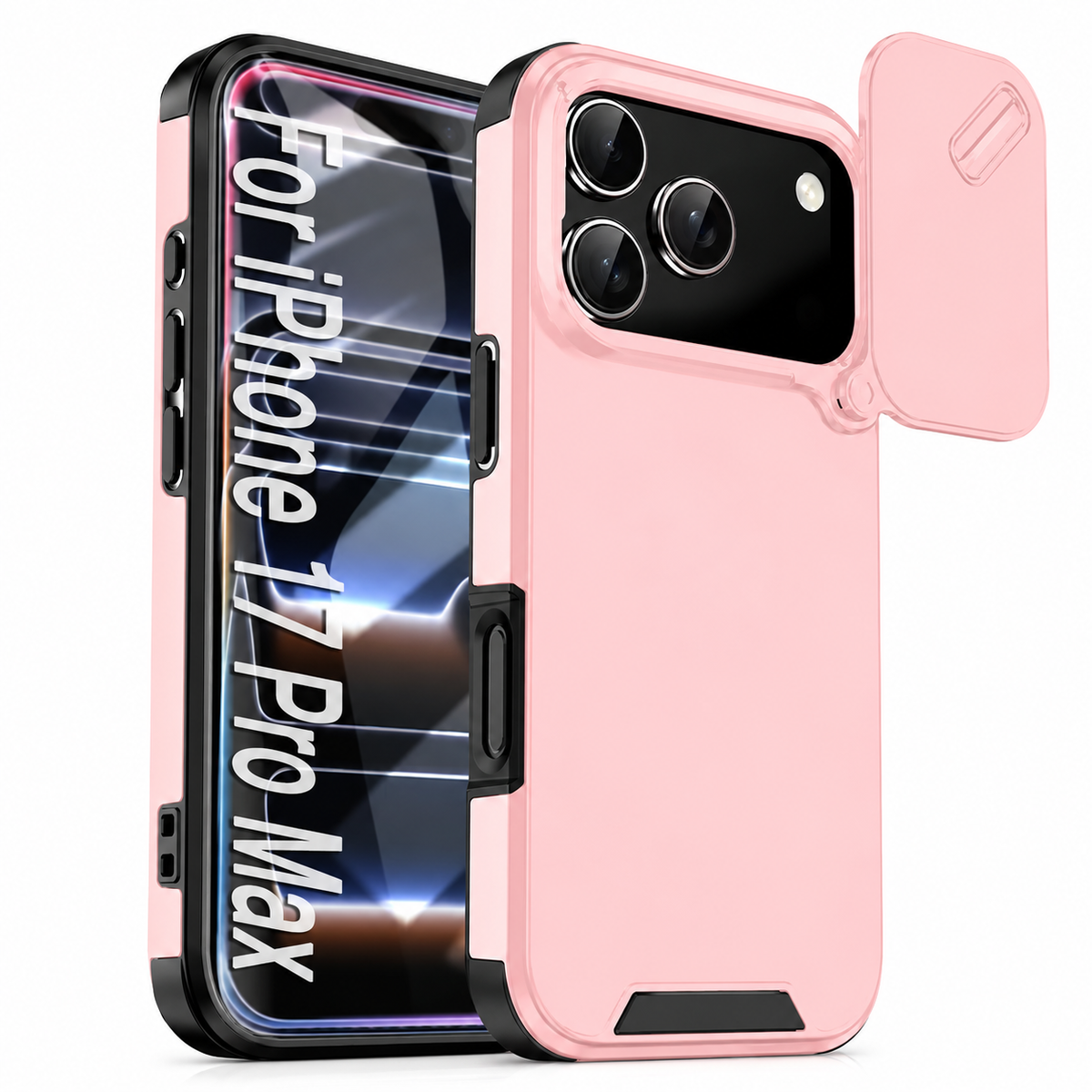 Premium iPhone Case Sliding Camera Lens Protection Shockproof Protective Cover PC TPU Anti Collision Reinforced Corners Anti Scratch Slim Full Coverage