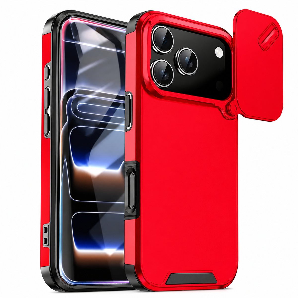 Premium iPhone Case Sliding Camera Lens Protection Shockproof Protective Cover PC TPU Anti Collision Reinforced Corners Anti Scratch Slim Full Coverage