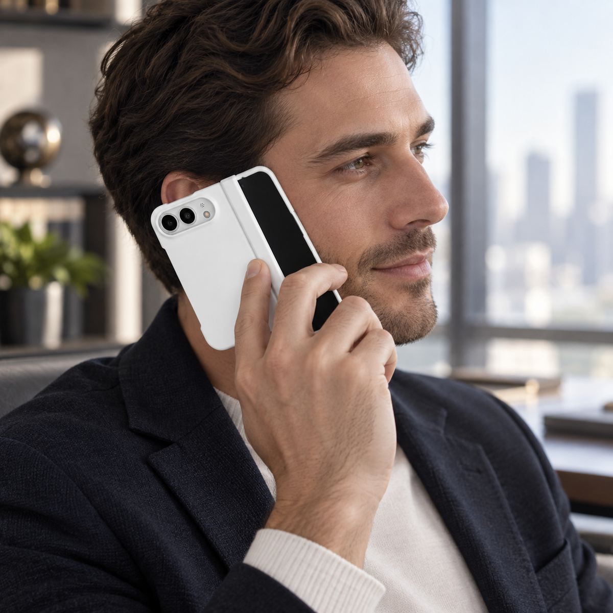 Premium iPhone Case Slim Matte Skin Feel Hinge Protection Hard PC Dual Layer Anti Scratch Non Slip Lightweight Foldable Protective Cover Case Design