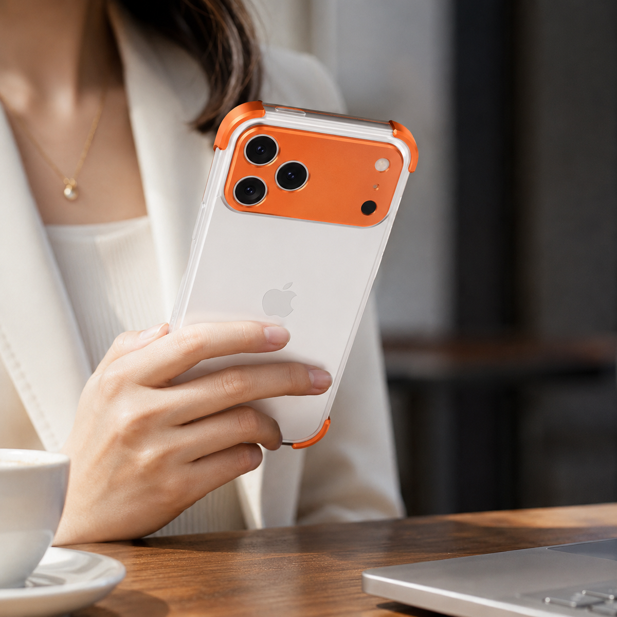Premium iPhone Case Slim Metal Frameless Aluminum Bumper Corner Pads Ultra Thin Backless Edge Protection Minimalist Lightweight Protective Frame Cover