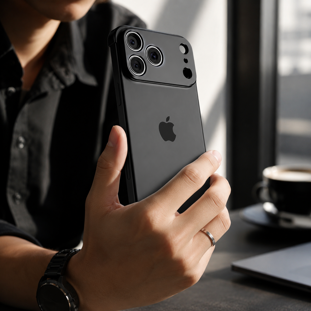 Premium iPhone Case Slim Metal Frameless Aluminum Bumper Corner Pads Ultra Thin Backless Edge Protection Minimalist Lightweight Protective Frame Cover