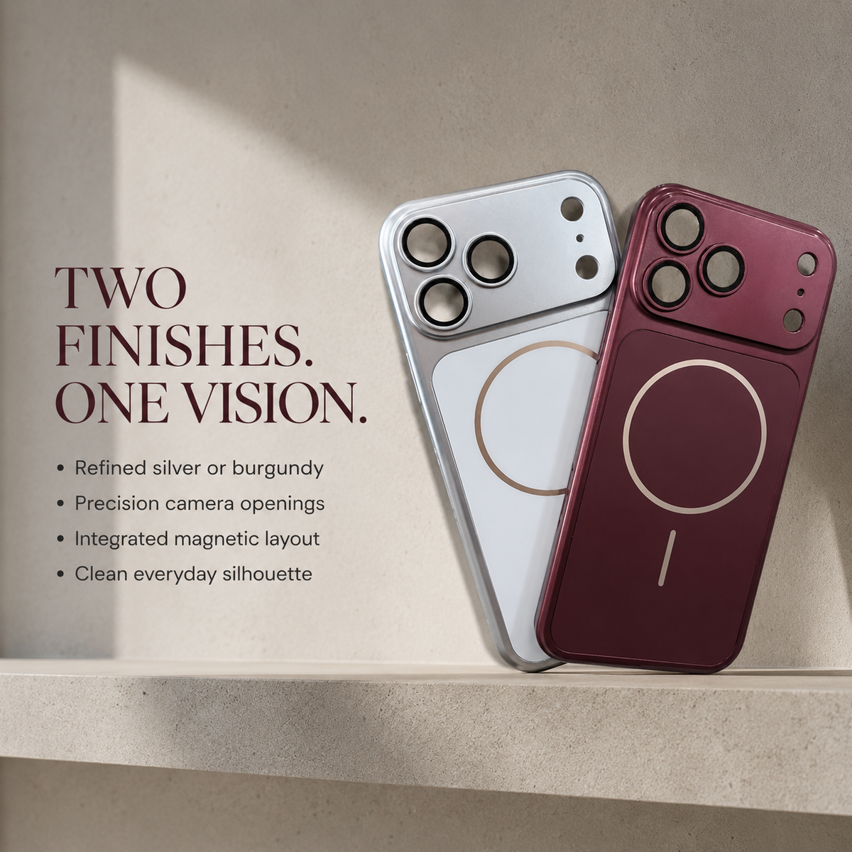 Premium iPhone Case Slim Metallic Color MagSafe Magnetic Shockproof Hard PC Lightweight Anti Scratch Rugged Protective Bumper Cover Case Design