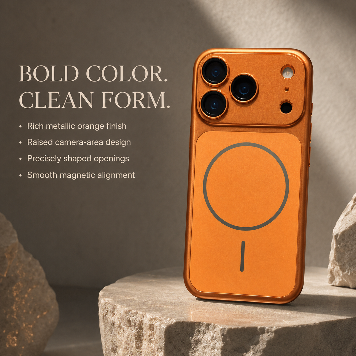 Premium iPhone Case Slim Metallic Color MagSafe Magnetic Shockproof Hard PC Lightweight Anti Scratch Rugged Protective Bumper Cover Case Design