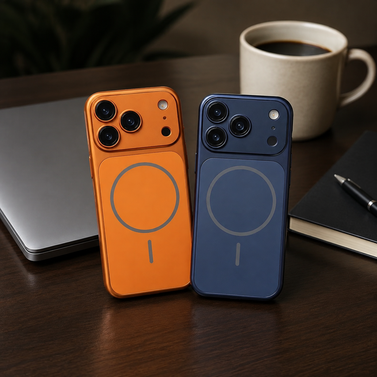Premium iPhone Case Slim Metallic Color MagSafe Magnetic Shockproof Hard PC Lightweight Anti Scratch Rugged Protective Bumper Cover Case Design