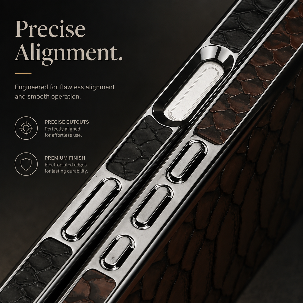 Premium iPhone Case Snake Pattern Leather Protective Cover Soft Flannel Lining Anti Scratch Non Slip Slim Lightweight Shock Resistant Fashion Design