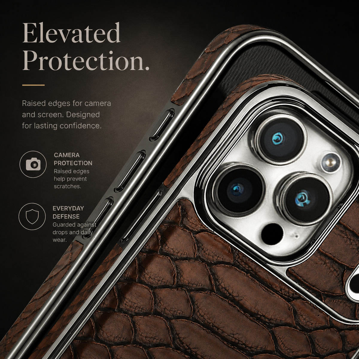 Premium iPhone Case Snake Pattern Leather Protective Cover Soft Flannel Lining Anti Scratch Non Slip Slim Lightweight Shock Resistant Fashion Design