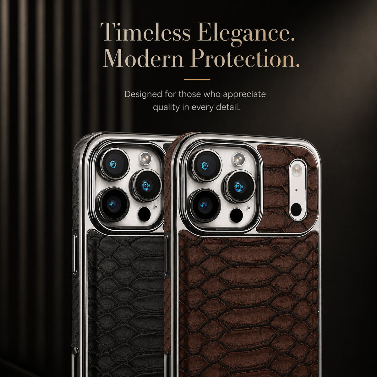 Premium iPhone Case Snake Pattern Leather Protective Cover Soft Flannel Lining Anti Scratch Non Slip Slim Lightweight Shock Resistant Fashion Design