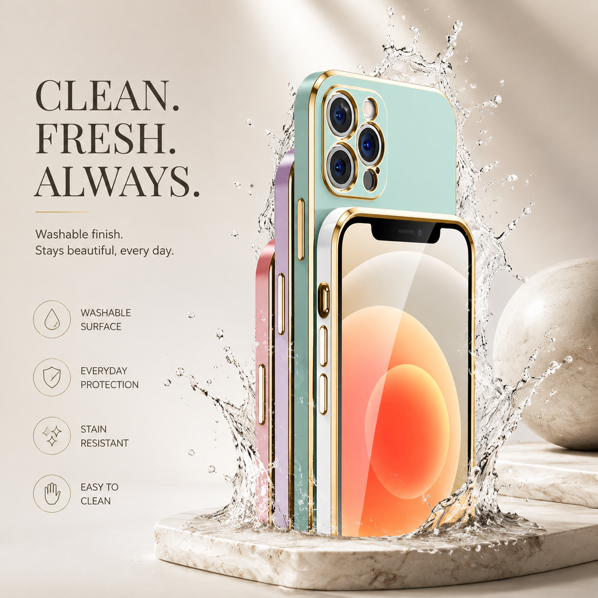 Premium iPhone Case Soft Silicone Plated Shockproof Protective Cover Slim Anti Scratch Solid Color Lightweight Non Slip Camera Protection Flexible Grip
