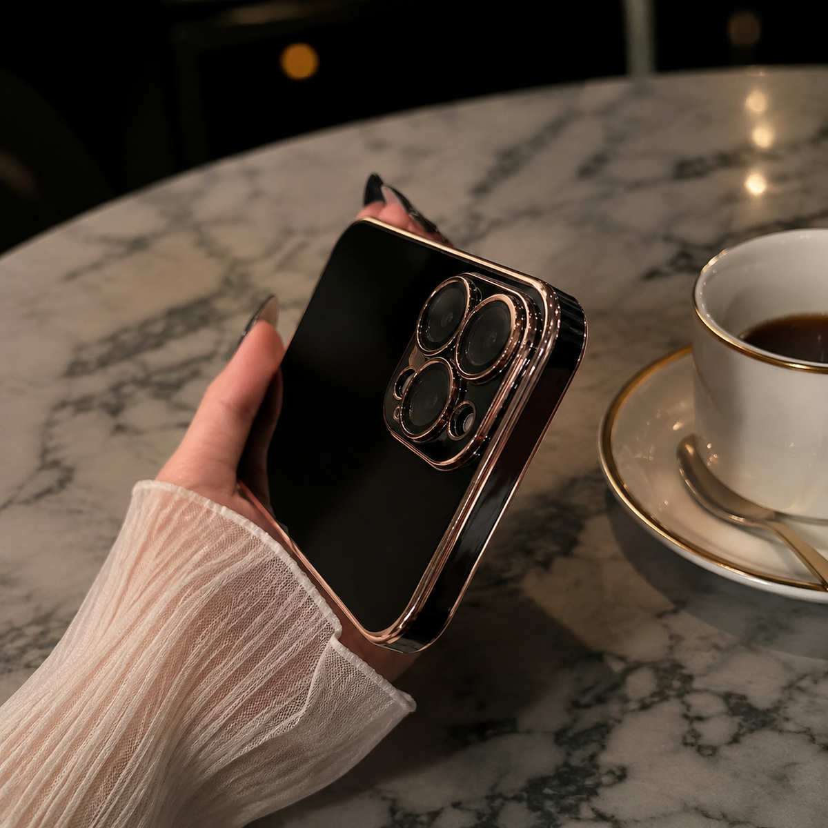Premium iPhone Case Soft Silicone Plated Shockproof Protective Cover Slim Anti Scratch Solid Color Lightweight Non Slip Camera Protection Flexible Grip