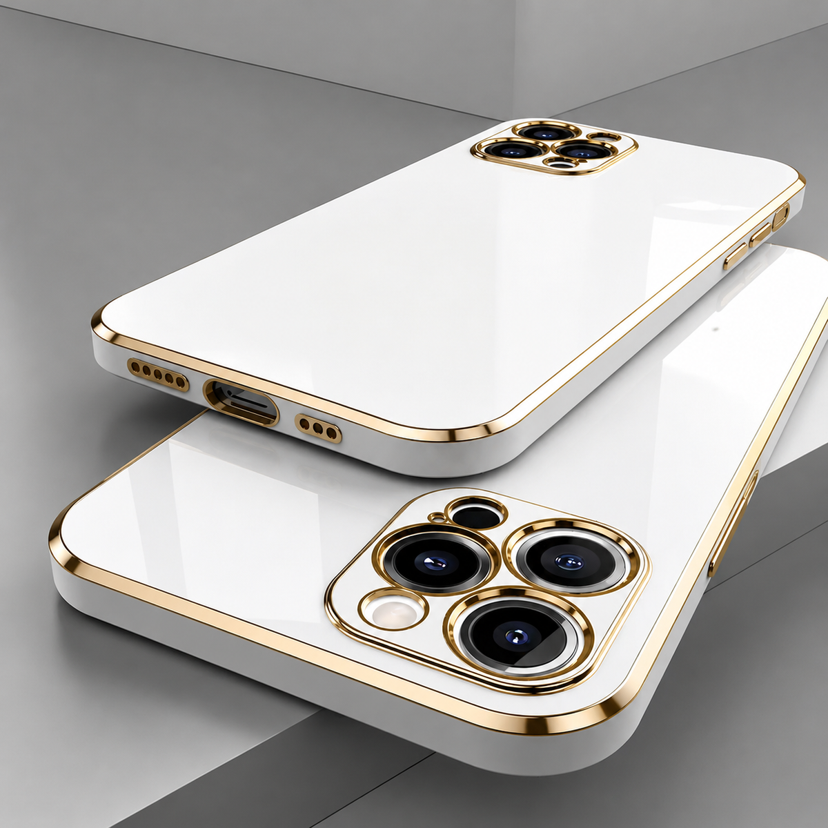 Premium iPhone Case Soft Silicone Plated Shockproof Protective Cover Slim Anti Scratch Solid Color Lightweight Non Slip Camera Protection Flexible Grip
