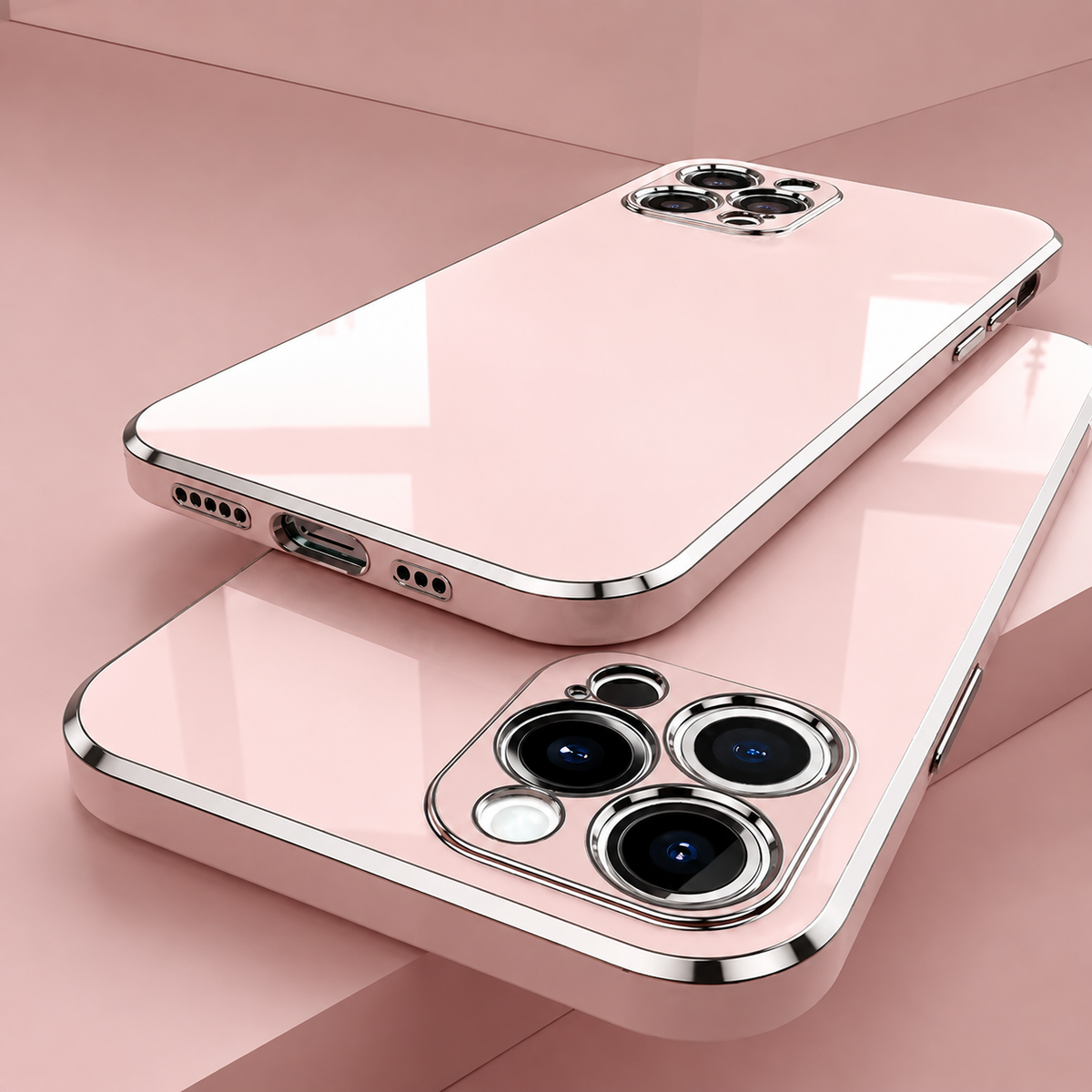 Premium iPhone Case Soft Silicone Plated Shockproof Protective Cover Slim Anti Scratch Solid Color Lightweight Non Slip Camera Protection Flexible Grip