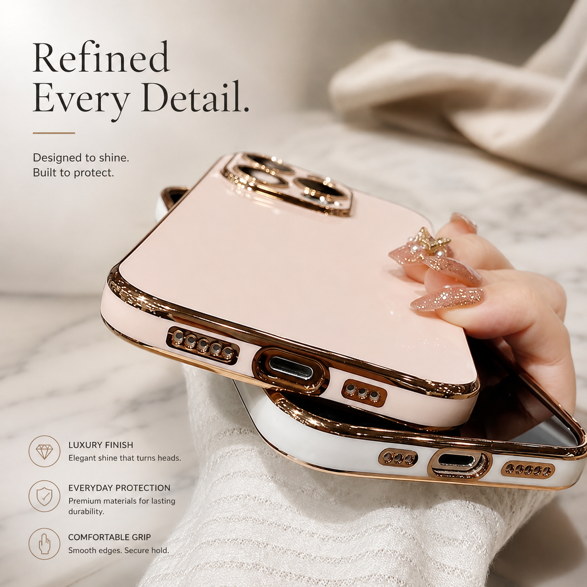 Premium iPhone Case Soft Silicone Slim Protective Cover Plated Edge Shockproof Anti Fingerprint Anti Scratch Solid Color Lightweight Non Slip Matte