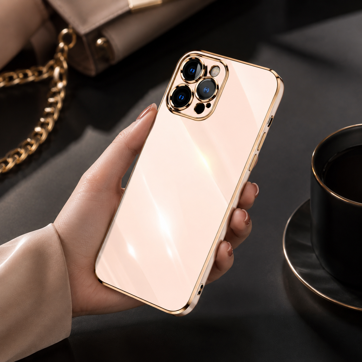 Premium iPhone Case Soft Silicone Slim Protective Cover Plated Edge Shockproof Anti Fingerprint Anti Scratch Solid Color Lightweight Non Slip Matte