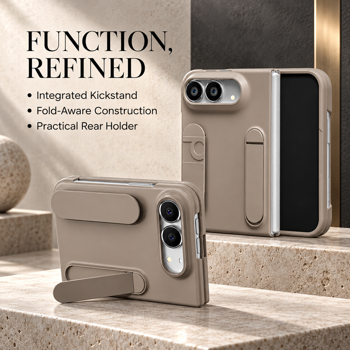 Premium iPhone Case Soft Touch Skin Feel Shockproof PC TPU Camera Protector Kickstand Wrist Strap Slim Fashion Protective Phone Cover Case Design
