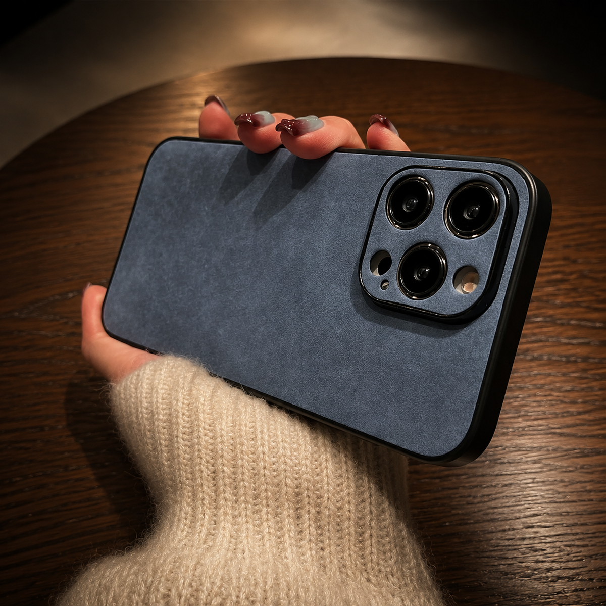 Premium iPhone Case Suede Leather Ultra Thin Shockproof Protective Cover Soft Silicone Edge Camera Lens Protection Electroplated Anti Scratch Non Slip Slim