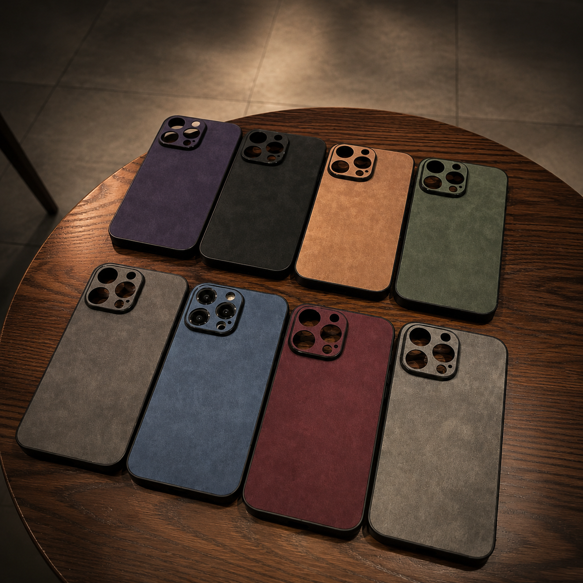 Premium iPhone Case Suede Leather Ultra Thin Shockproof Protective Cover Soft Silicone Edge Camera Lens Protection Electroplated Anti Scratch Non Slip Slim