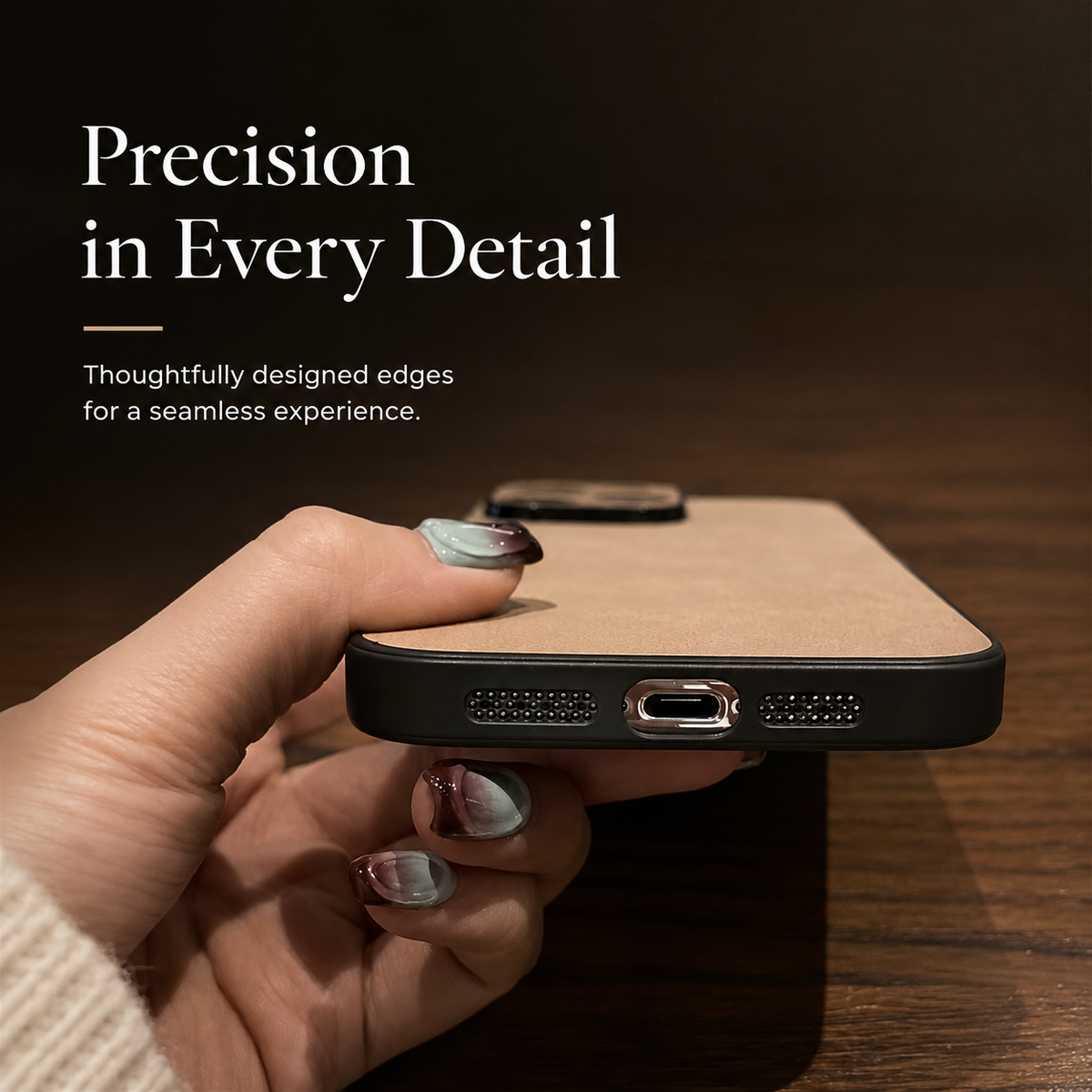 Premium iPhone Case Suede Leather Ultra Thin Shockproof Protective Cover Soft Silicone Edge Camera Lens Protection Electroplated Anti Scratch Non Slip Slim