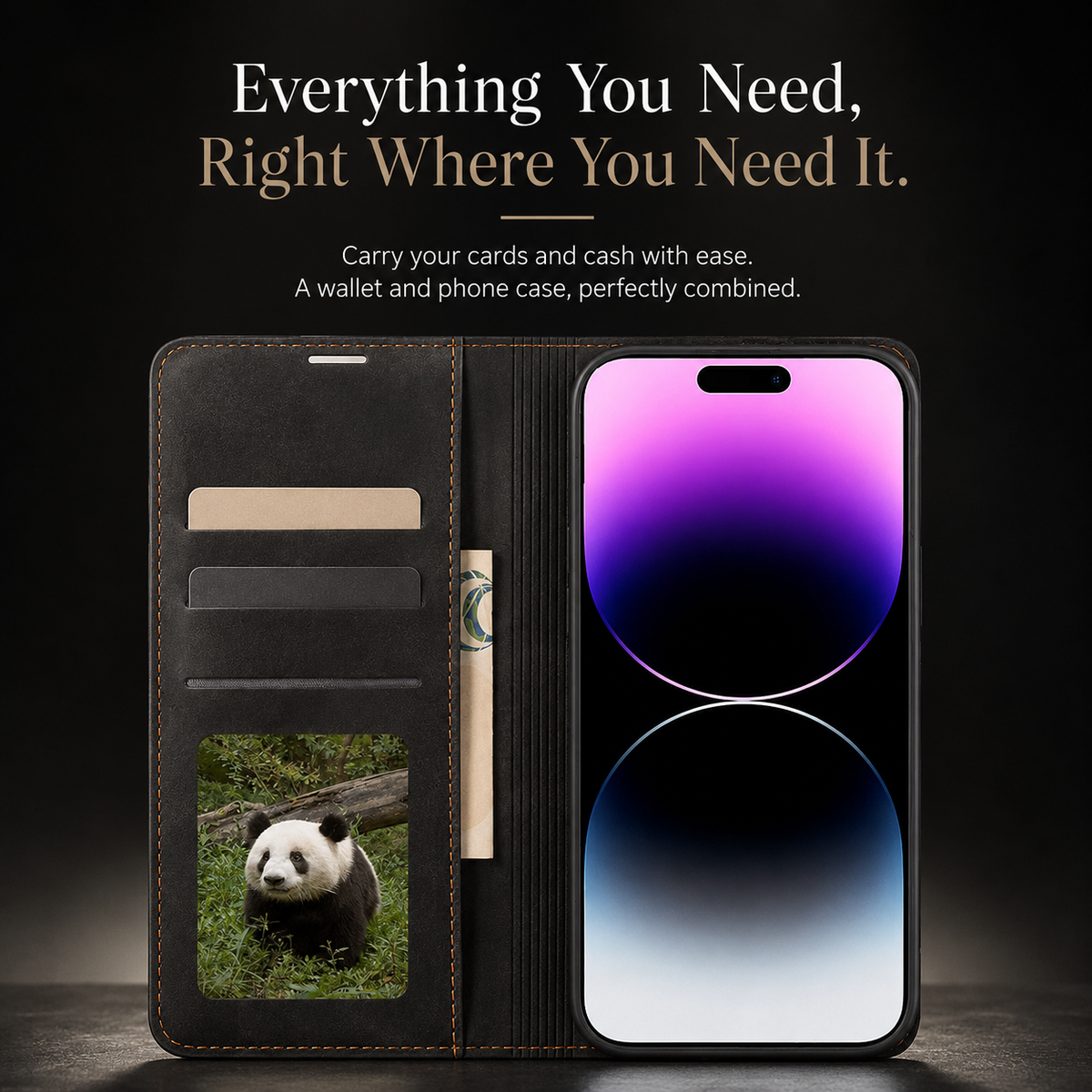 Premium iPhone Case Suede Leather Wallet Flip Cover Card Holder Magnetic Closure Shockproof Full Body Protection Slim Soft Touch Protective Design