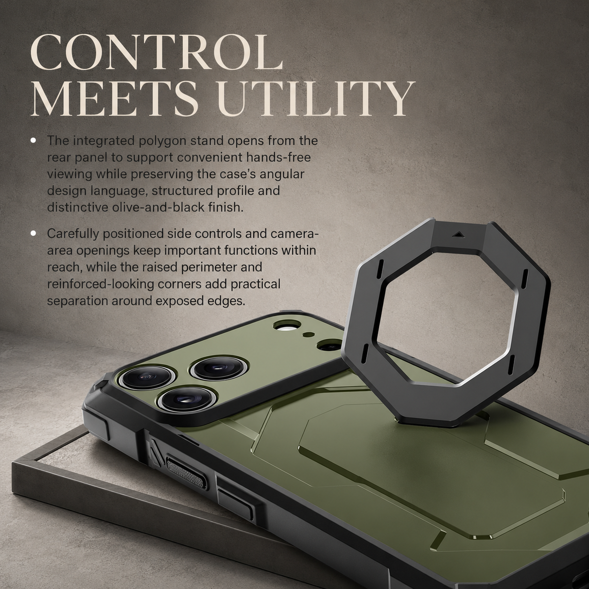 Premium iPhone Case TONGATE 360 Spin Magnetic Ring Stand Screen Protector Camera Control Heavy Duty Shockproof PC Protective Cover Case Design