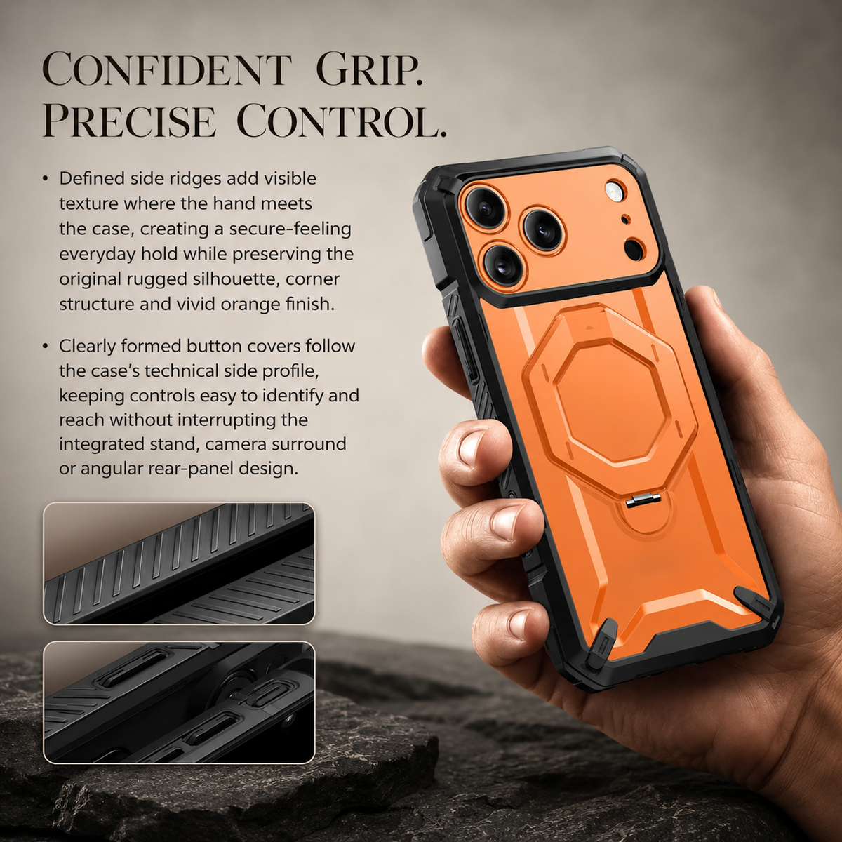 Premium iPhone Case TONGATE 360 Spin Magnetic Ring Stand Screen Protector Camera Control Heavy Duty Shockproof PC Protective Cover Case Design