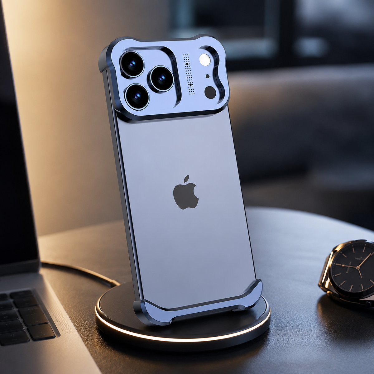 Premium iPhone Case Titanium Alloy Bumper Shockproof Protective Cover Camera Lens Protection Matte Anti Slip Lightweight Slim Reinforced Metal Frame