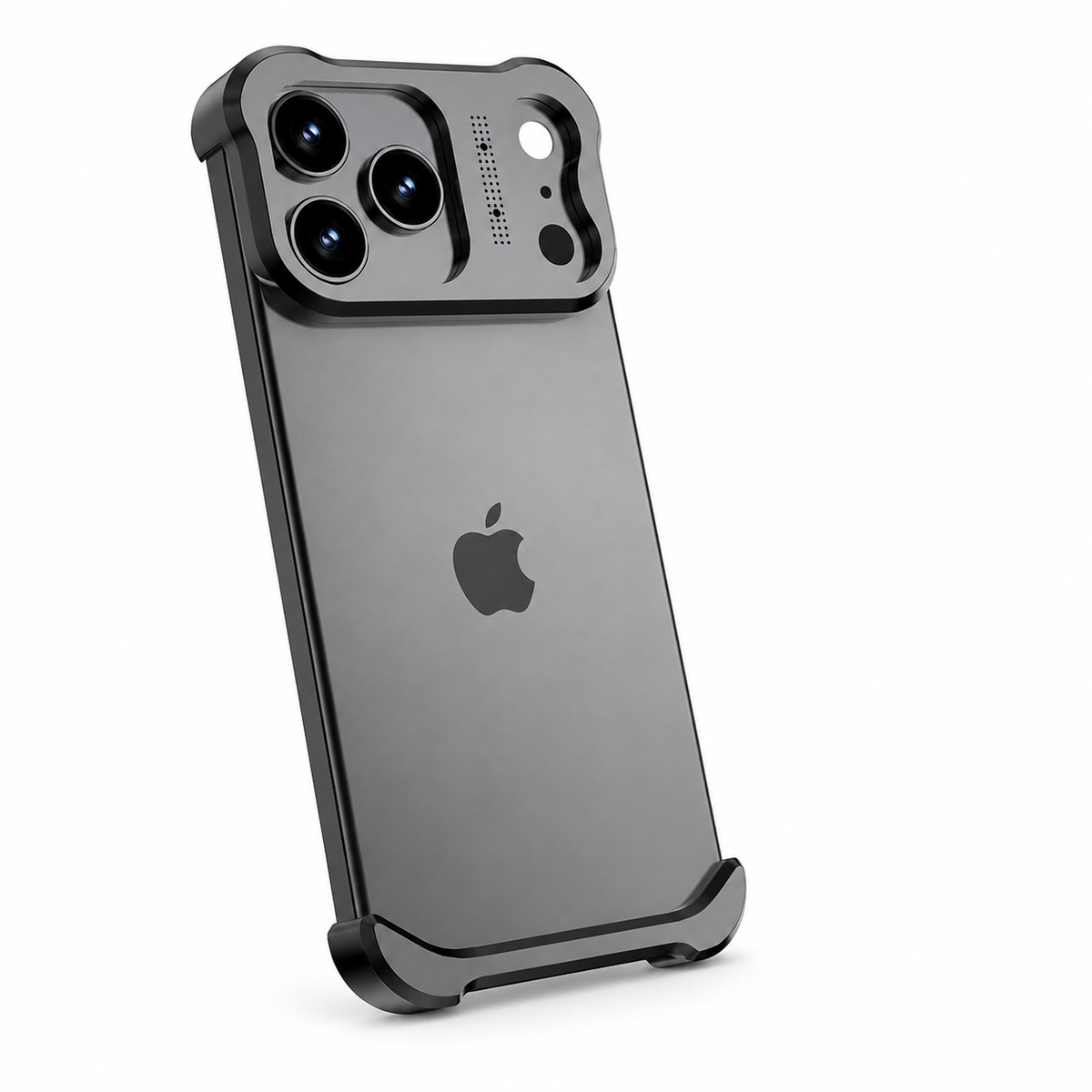 Premium iPhone Case Titanium Alloy Bumper Shockproof Protective Cover Camera Lens Protection Matte Anti Slip Lightweight Slim Reinforced Metal Frame