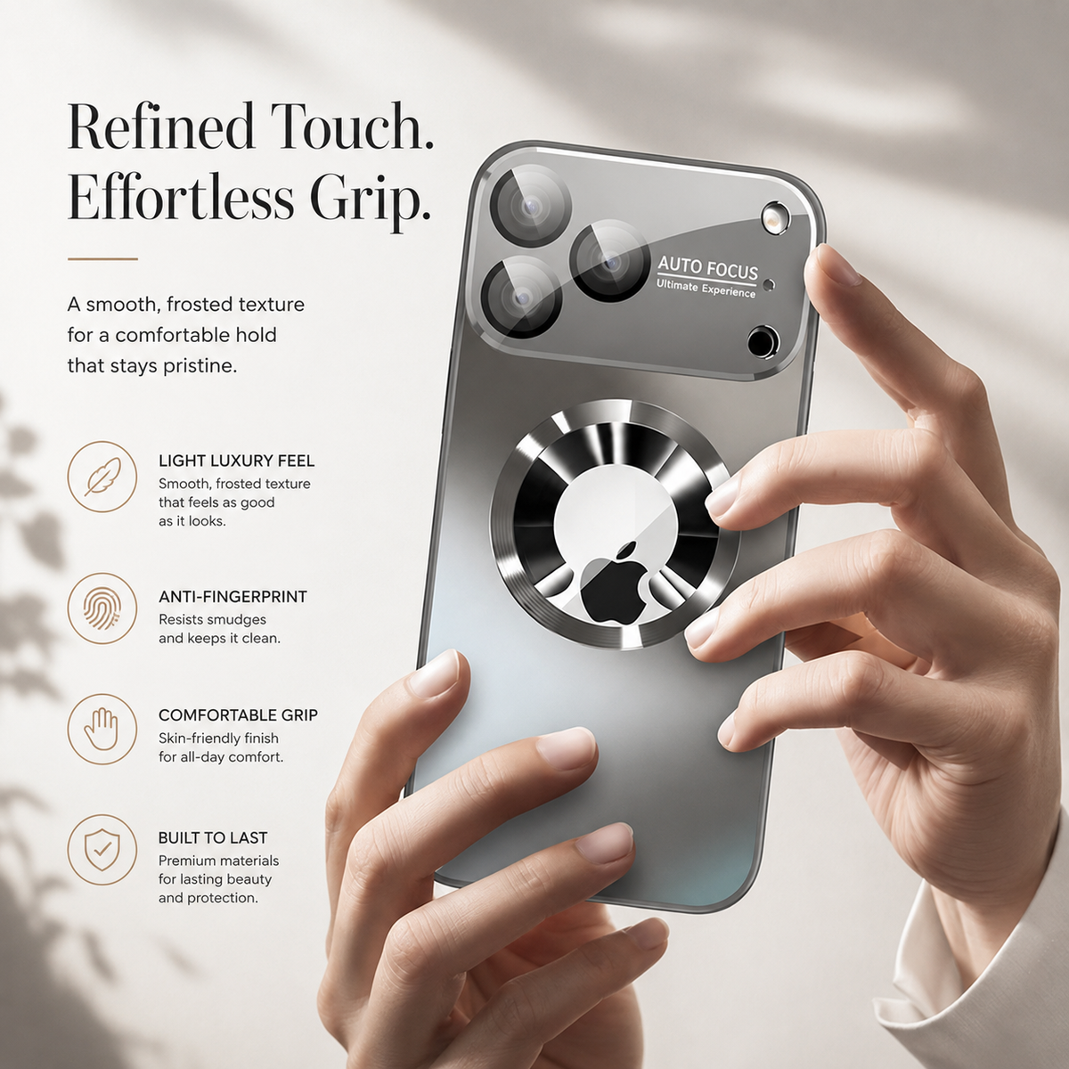 Premium iPhone Case Titanium Magnetic Camera Lens Protection Shockproof PC TPU Matte Tough Slim Reinforced Anti Scratch Protective Bumper Cover Case