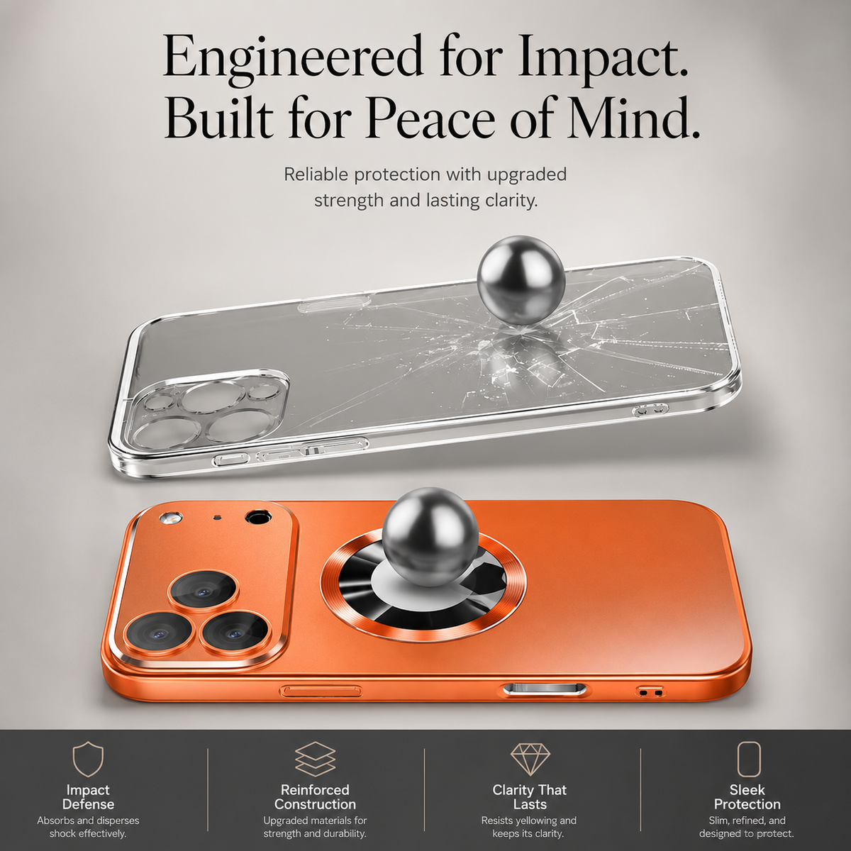 Premium iPhone Case Titanium Magnetic Camera Lens Protection Shockproof PC TPU Matte Tough Slim Reinforced Anti Scratch Protective Bumper Cover Case