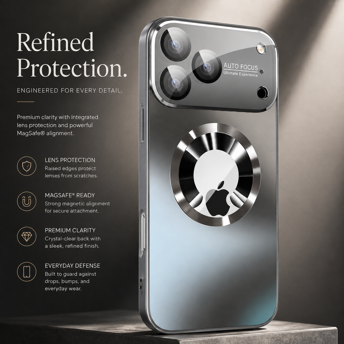 Premium iPhone Case Titanium Magnetic Camera Lens Protection Shockproof PC TPU Matte Tough Slim Reinforced Anti Scratch Protective Bumper Cover Case